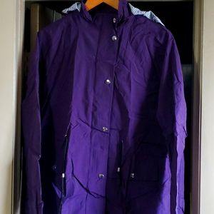 Fashion XL Purple rain coat with hood